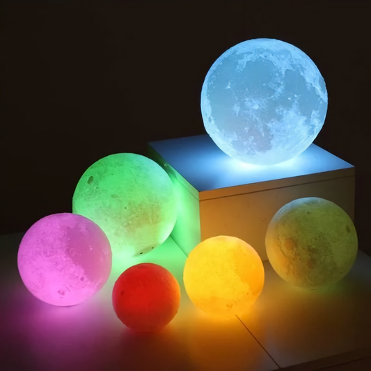Colorful Moon LED Lamp With Stand