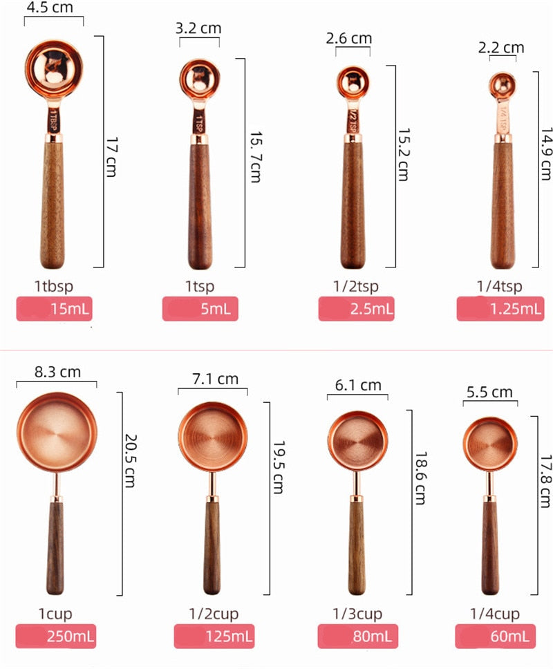 Copper Measuring Cups & Spoons