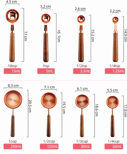 Copper Measuring Cups & Spoons