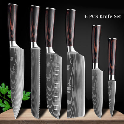 Japanese Knife Set - Damascus Style