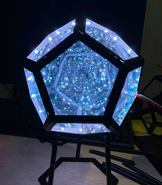 Dodecahedron Infinity Mirror Lamp